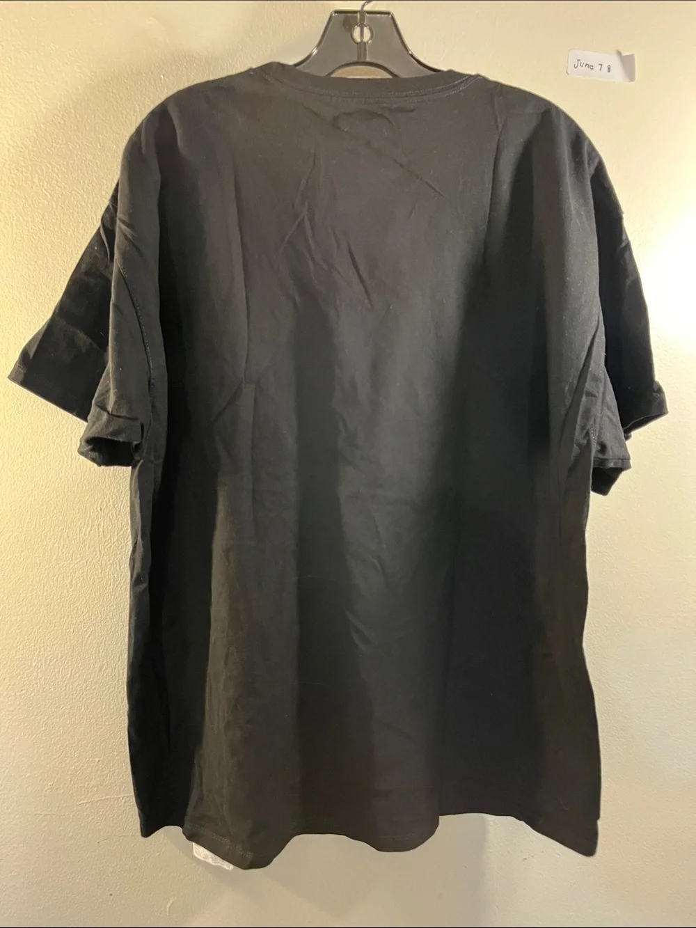 Champion Black Short Sleeve Tee with White Script and Red Crest - Picture 2 of 2